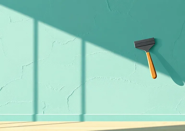 Application d'un enduit décoratif à la lisseuse sur un mur